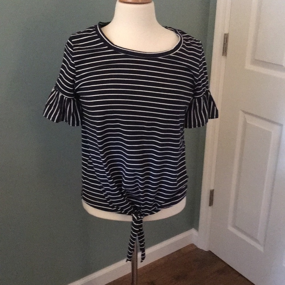 NWOT Navy striped top